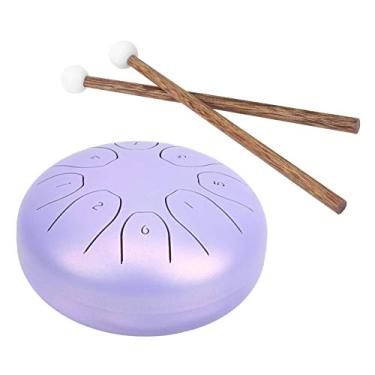 Imagem de Generic Bolsa de Tambor Handpan de Língua de Aço, Mini Tambor Etéreo Com Pés de Borracha, para Entusiastas Musicais, Material de Aço Carbono (Roxo)