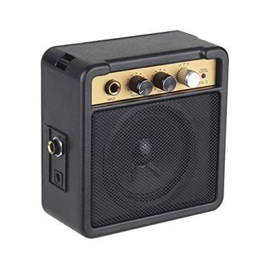 Imagem de Mini Amplificador de Guitarra Amplificador Alto-falante 5w Leve Portátil Ajuste de Tom de Volume Overdrive Preto