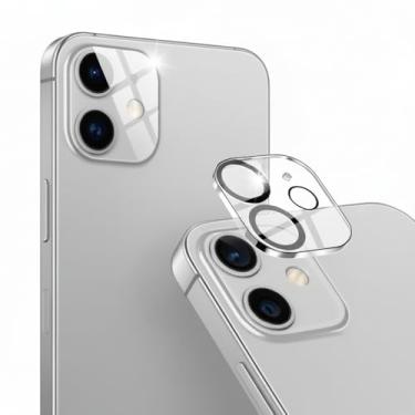 Imagem de [1 unidade] Protetor de lente de câmera para iPhone 11 6,1 polegadas e 12 mini 13,7 cm protetor de vidro temperado antiarranhões, fácil instalação 9H dureza HD transparente