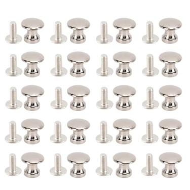 Imagem de Puxador de gaveta dourado com furo único, hardware vintage de liga de zinco para armários de cozinha e gavetas de guarda-roupa, 20 conjuntos de 12x11mm (Branco Prateado)