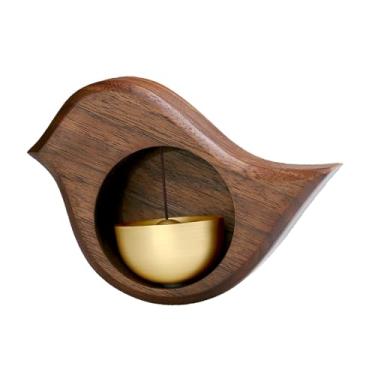 Imagem de Shopkeepers Bell for Door Opening Wood Doorbell Cute Welcome Wind Chime Wooden Door Bell for Backyard Fridge Cafe Home Garden, Light Brown(Deep Brown)