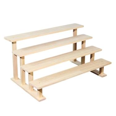 Imagem de IEUDNS Suporte de madeira para cupcakes, expositor, prateleira para doces, velas e artesanato, 4 Níveis 40cm