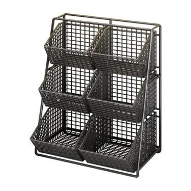 Imagem de WeiLaiKeQi Suporte para cesta de legumes de cozinha, organizador de, multiuso, cesta de armazenamento de frutas para despensa, sala de jantar