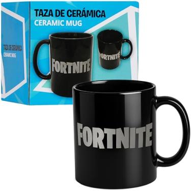 Imagem de Fortnite Caneca de 330 ml, xícara de chá e café de cerâmica, copo preto, copo para cappuccino chocolate quente e chá verde, seguro para micro-ondas, presentes para jogadores
