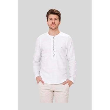 Imagem de Bata Masculina Zaiko Branco Textura-Masculino