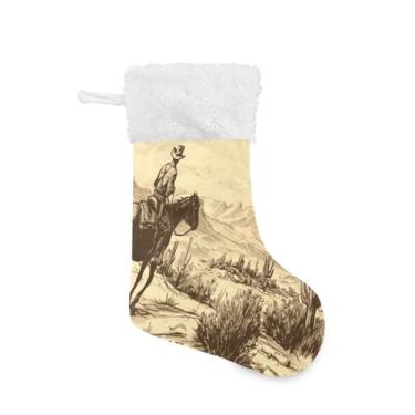 Imagem de Blueangle 1 pacote de meias de Natal para meninos de vaca ocidental de 17,7 polegadas para decorações de festas de fim de ano, suportes de presente e meias (71)