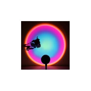 Imagem de 1 lâmpada USB de projeção do pôr do sol, luz noturna ambiente arco-íris, luz do pôr do sol, luz ambiente decorativa, decoração de Natal, 1 peça