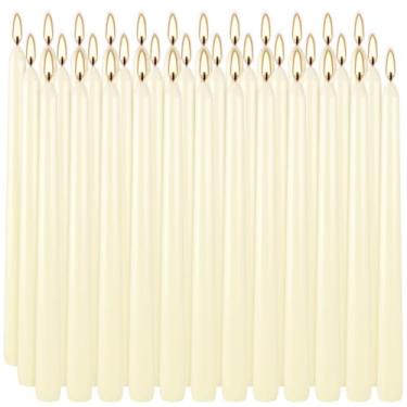 Imagem de Velas afuniladas sem gotejamento – Velas brancas sem cheiro a granel – Bastões de vela acesos longos 7,5 a 8 horas – para castiçais, mesa de jantar, vigília, aventura, Natal, Ação de Graças, Kwanzaa