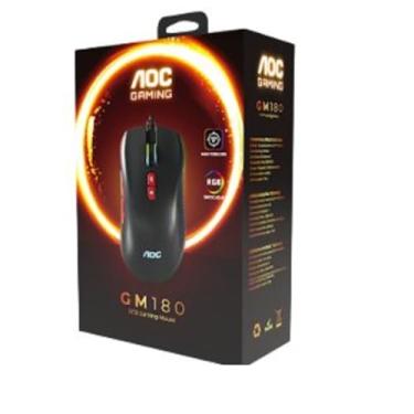 Imagem de Mouse Gamer com Fio 7200 DPI, 7 Botões Programáveis, RGB, Preto, 1.8m Cabo, GM180