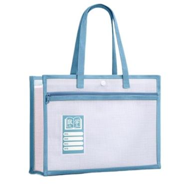 Imagem de Pasta Portátil Transparente À Prova D'água, Grande Capacidade, Bolsa de Documentos Expandível(b8033-Azul)