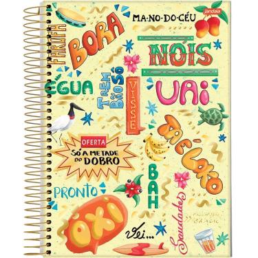 Imagem de Caderno Espiral Universitário Capa Dura 1 Matéria 80f Passaporte Brasil Jandaia Estampa 2