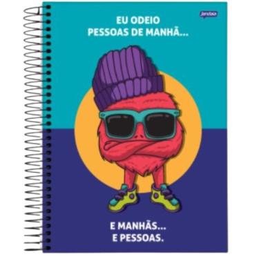 Imagem de Caderno Espiral Universitário Capa Dura A4 1 Matéria 80 Folhas Modelo Insano Jandaia Estampa 1