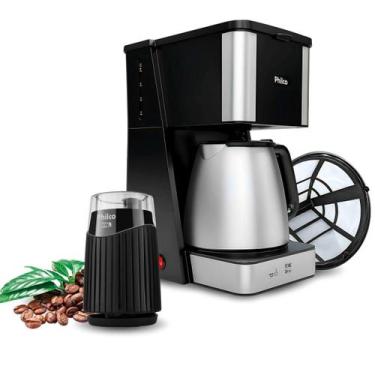 Imagem de Kit Cafeteira Jarra de Aluminio + Moedor Perfect Coffe - Philco, Cinza