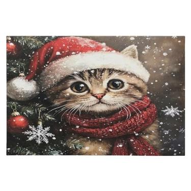 Imagem de CEBUGI Tapete de área 60 x 90 cm, macio, lavável, antiderrapante, com suporte de borracha, tapetes de Natal para sala de estar, quarto, decoração de casa