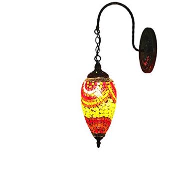 Imagem de Arandela de parede turca marroquina de 6 polegadas, estilo boêmio, feita à mão em mosaico de vidro, ideal para cabeceira, sala de estar, quarto, corredor, varanda, café ou bar, soquete E14,