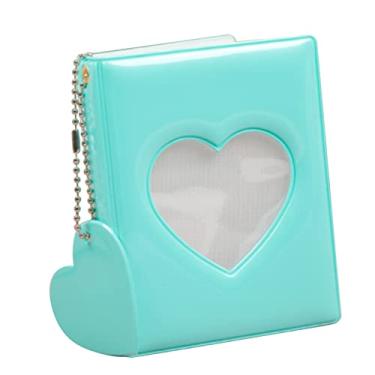 Imagem de KIMISS Bolsos álbum de Fotos Oco Coração Capa Diy Fazendo 3in Compartimento único Pvc Cor Pura Estilo Simples Livro de Imagens para Lembrança de Viagem Presente de Lembranças (Verde)