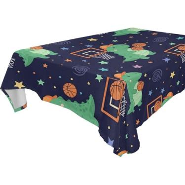 Imagem de Burbuja Toalha de mesa de dinossauro, toalha de mesa quadrada anti-rugas grossa para decoração de jantar, cozinha, festa, 152 x 152 cm