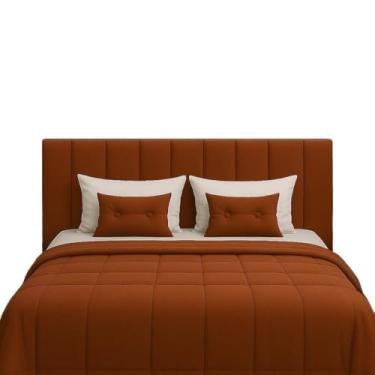 Imagem de Kit 10 Cabeceira de Cama Box Estofada Modular 45x20cm Decoração Para Quarto(TERRA COTA,SOLTEIRO - 5 PLACAS)