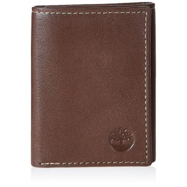 Imagem de Carteira masculina Timberland de couro dobrável com porta-documento, Brown (Blix), tamanho único
