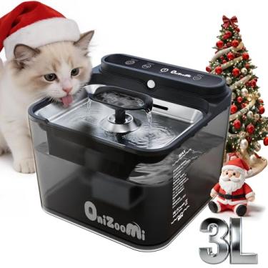 Imagem de Automatico Pet Bebedouro para Gatos: Inteligente Water Fonte com Filtro e Sensor para Gato e Caes - 3L Wireless Automatic Cat e Cachorro Agua Fountain por Bateria com Bomba e inox bowl