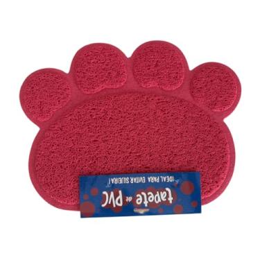 Imagem de Tapete Pet Capacho Patinha Para Comedouro Racao Caes Gatos (Rosa)