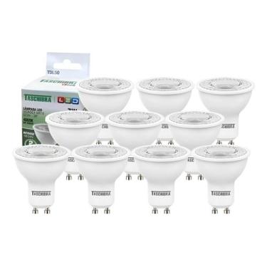 Imagem de 10 Lâmpada De Led Dicróica Mr16 Tdl 50 7w Gu10 Taschibra 4000k