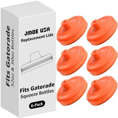 Imagem de Jmoe USA Tampa aprimorada para garrafa de água Gatorade | Serve para versões Squeezable de 940 ml e 850 ml | Válvula de fluxo mais rápido e aderência fácil de torcer | Feito com materiais de grau