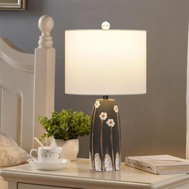Imagem de Luxo Contemporâneo Lâmpada De Mesa De Cerâmica LED Criatividade Americana Sala De Estar Quarto Estudo Villa Hotel Cama Mesa Luz (Estilo 146)