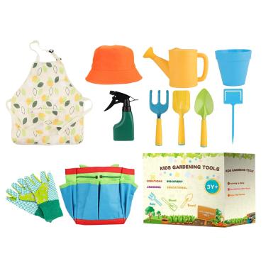 Imagem de Ferramentas De Jardim Infantis,Pá Brinquedo Para Plantar E Ancinho De Exterior - Conjunto De Jardim Com 11 Peças Para Crianças - Para Areia Da Praia Plantio E Brincadeiras Ao Ar Livre No