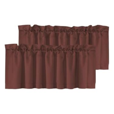 Imagem de H.VERSAILTEX 2 painéis sanefas blackout para janelas pequenas, cortinas curtas com isolamento térmico, privacidade, persiana decorativa para cozinha, sala de estar, café, banheiro/lavanderia, 132 cm L