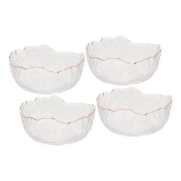 Imagem de Jogo 4 Bowl de Cristal Martleado Borda Dourada Taj 136,5cm Wolff