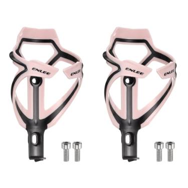 Imagem de HARFINGTON 2 peças de suporte de garrafa de água para bicicleta, gaiolas leves de garrafa de bicicleta, suporte de copo de ciclismo para cascalho de estrada MTB, rosa claro