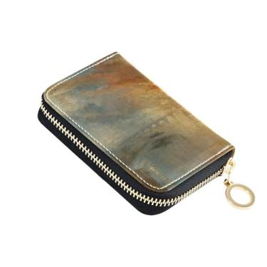 Imagem de Carteira feminina pequena com bloqueio de RFID, carteira feminina com zíper e zíper JMW Turner, pintura marítima