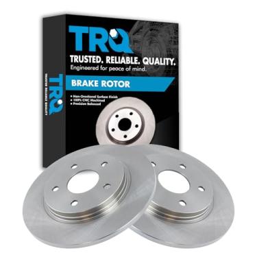 Imagem de TRQ Conjunto de par de rotores de freio a disco traseiro para van de carga Ram 2012-2014 / Dodge Grand Caravan 2008-2016 / Dodge Journey 2009-2013 / VW Routan 2008-2016 Chrysler Town & Country