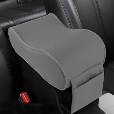 Imagem de Hovom Almofada de apoio de braço de carro, almofada de apoio de braço para console central de espuma viscoelástica de couro, 29 x 16 cm × 14 cm, confortável protetor de almofada de descanso de braço