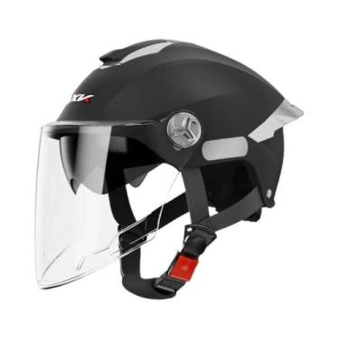 Imagem de Capacete De Motocicleta Aberto Preto De Verão Com Proteção Contra Impa