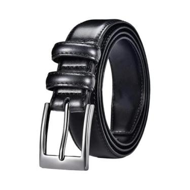 Imagem de Cinto Casual Masculino De Couro De Vaca Simples Para Jeans Com Fivela 