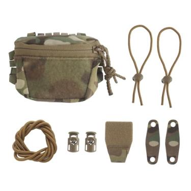 Imagem de Bolsa de bateria de capacete tático para NVG, câmera e luzes - Bolsa de contrapeso com cabo de passagem para capacete Airsoft (camuflagem)