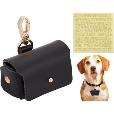 Imagem de Travesseiros de anel para coleira de cachorro de couro sintético caixa de travesseiro para animal de estimação preto caixa de armazenamento de anel de casamento com fechos de liga e adesivos de PVC