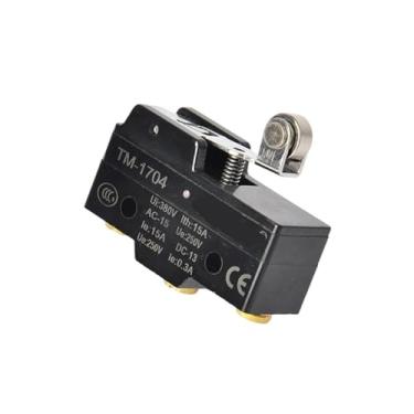 Imagem de Interruptor de limite dobradiça preta 1NO 1NC interruptor de freio de contato de curso prateado TM-1704 substitui LXW5-11G2 5 peças