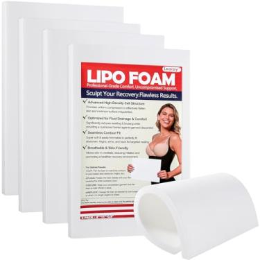 Imagem de Learay Pacote com 5 almofadas de espuma de lipo para pós-cirurgia, placa abdominal, recuperação de lipoaspiração, roupas de compressão abdominal, prancha de espuma de 20 x 28 cm, cirurgia de abdominal