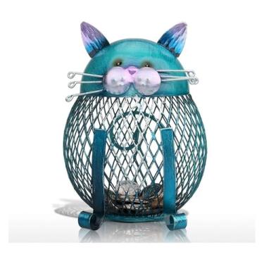 Imagem de Cofrinho de metal vazado caixa de moedas para crianças, pote de poupança de moedas, presente de aniversário, caixas de dinheiro para crianças, decoração de casa