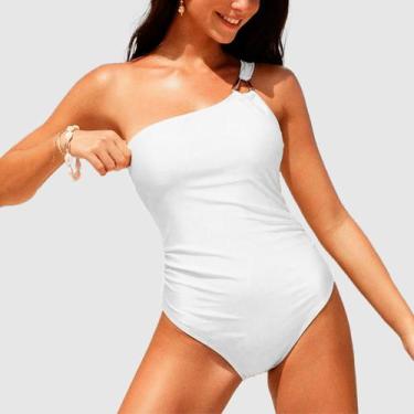 Imagem de Body Feminino Ombro Só Regata Detalhe Fivela Orgânica Verão - SWISS BO