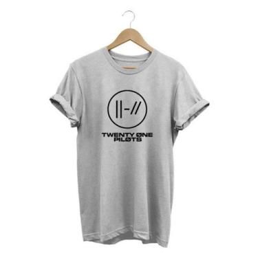 Imagem de Camiseta Masculina Twenty One Pilots Show 2023 - 100% Algodão, Cinza, 