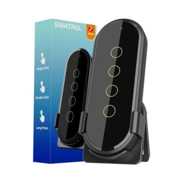 Imagem de Interruptor De Luz Inteligente ZigBee De 4 Canais Com Controle Remoto 