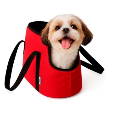 Imagem de Bolsa de Transporte Premium para Cães e Gatos – Bolsa de Passeio e Viagem para Pets Pequeno e Médio Porte(Vermelho,P)