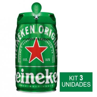 Imagem de Cerveja Barril 5l Kit 3 Unidades Heineken