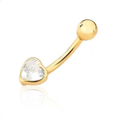 Imagem de Piercing De Umbigo Pedra Coração Ouro 18k - Paulistana Joias