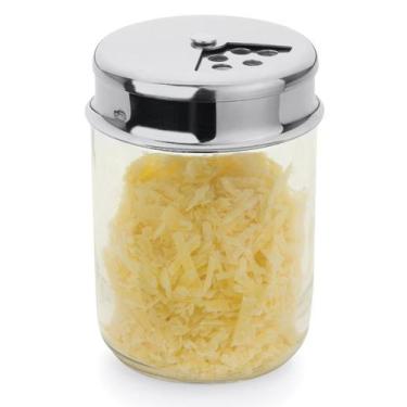 Imagem de Pote De Vidro Para Queijo Ralado Queijeira Temperos 160g Oregano Ervas
