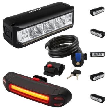 Imagem de Kit Bike TG3 Ultra Completo com Farol LED, Lanterna Traseira Potente e